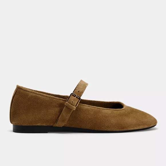 Zara Women's Brown Mary Jane Flats - Picture 4 of 10